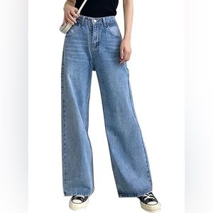 NWT. HDLTE Wide Leg Denim Pants. Sz Med
